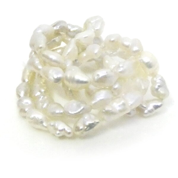 White Irregular Elliptical Kishi Pearls - Image 2