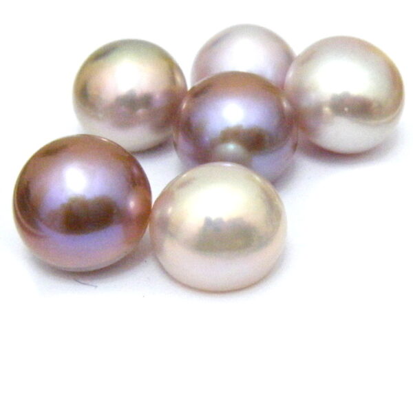 Natural Colours 11-12mm Half Drilled Button Single Pearls - Image 3