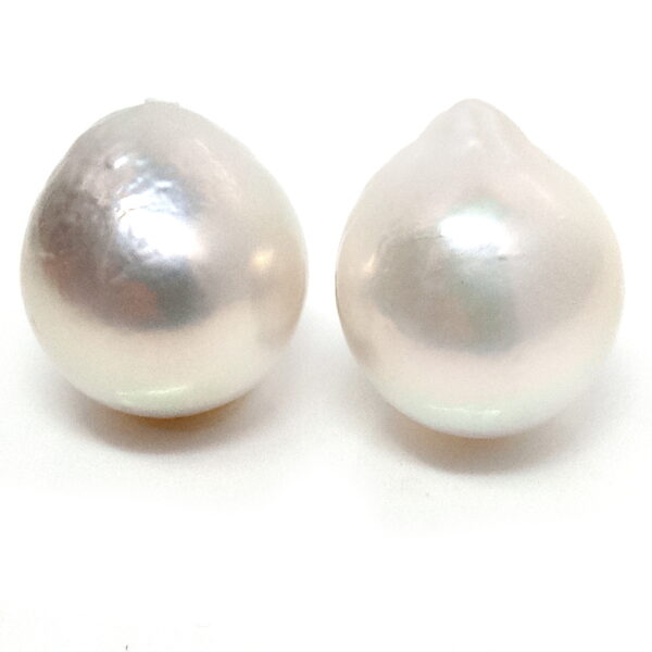 White 13.5mm Drop Pearl Pair