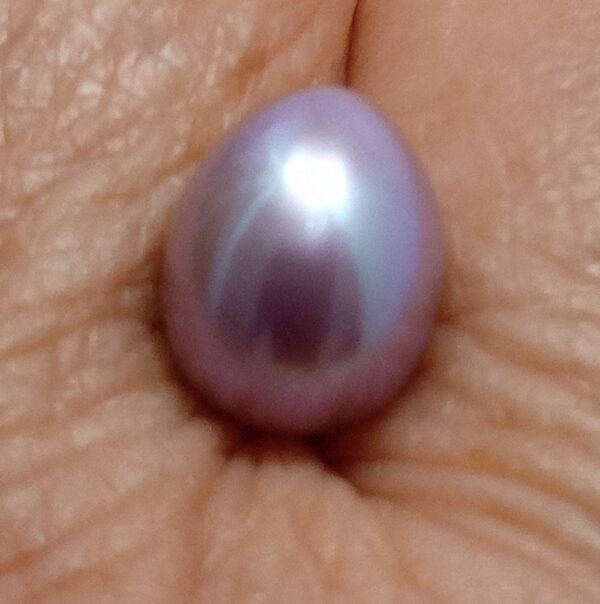 Natural Colours (lavender to pink) 7.5-8mm Half Drilled Drop Single Pearls - Image 3