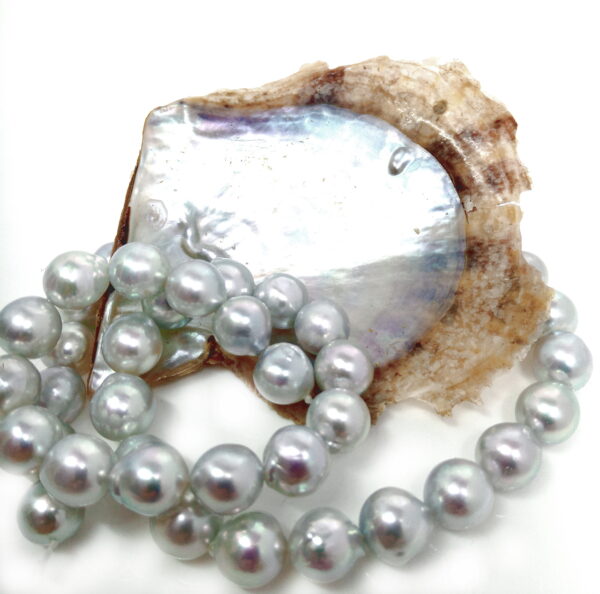 Blue Silver Baroque Akoya Pearl Strands - Image 3