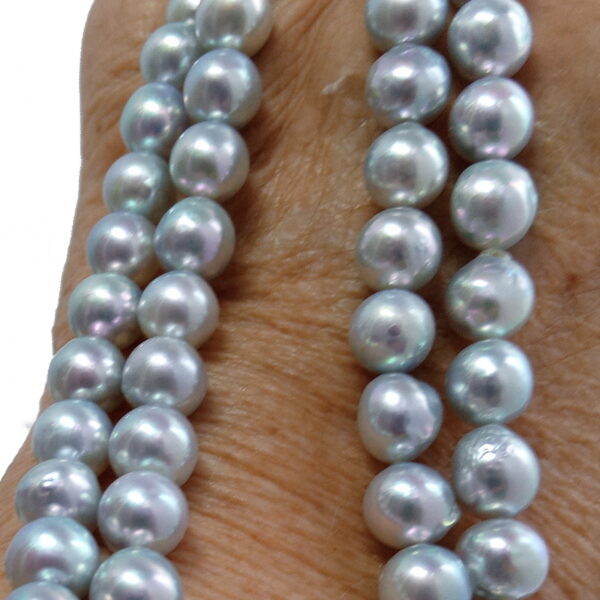 Blue Silver Baroque Akoya Pearl Strands - Image 4