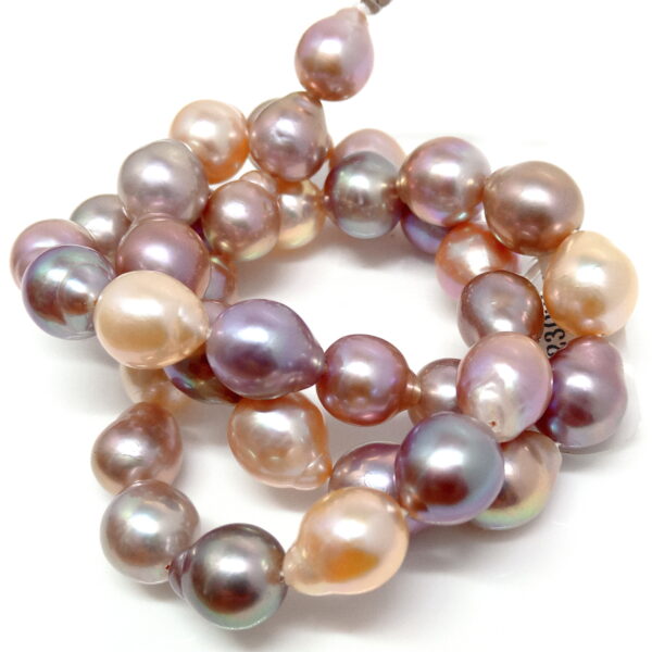 Multicolour Peach Edison Drop Pearls Strand - Image 2