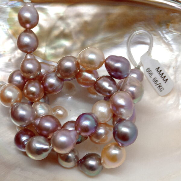 Multicolour Peach Edison Drop Pearls Strand - Image 4